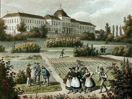 Land- und Forstwirtschaftliches Institut Hohenheim, nach einem Gemälde von Jakob Heinrich Renz, um 1845