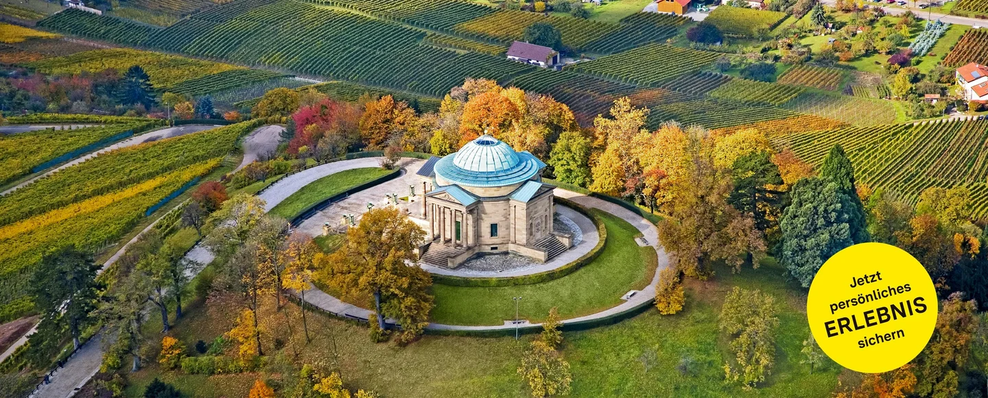 Grabkapelle auf dem Württemberg, Luftaufnahme