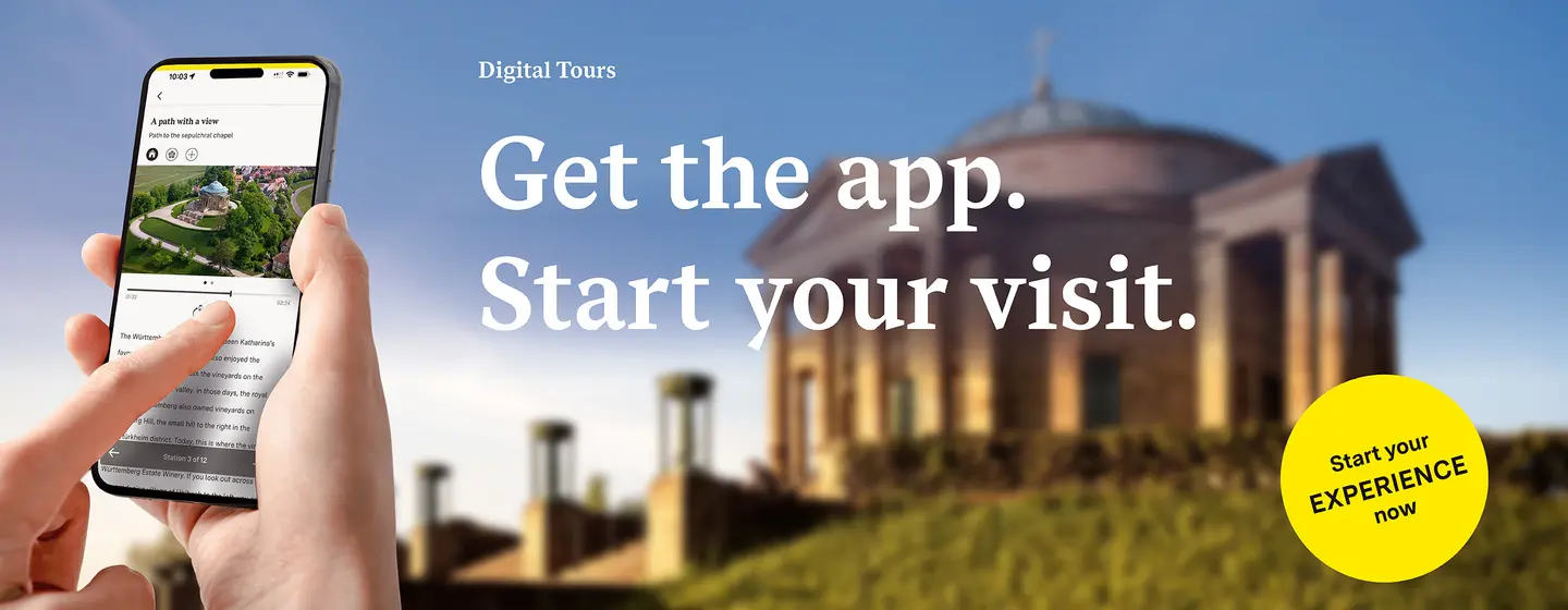 Sepulchral Chapel, advertising banner for the app "Monument BW"