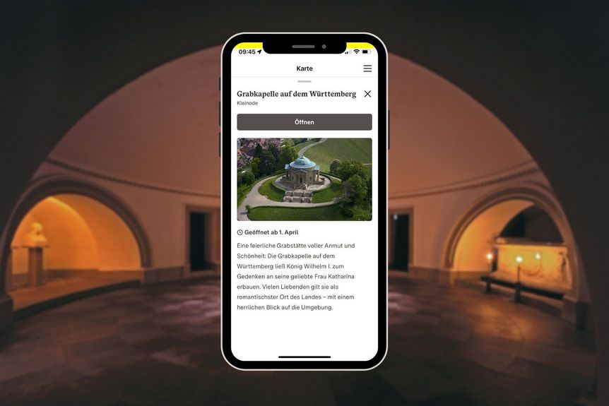 Grabkapelle auf dem Württemberg, Startseite Monument BW App